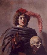 Frans Hals Portrait of a Young Man with a Skull oil painting on canvas